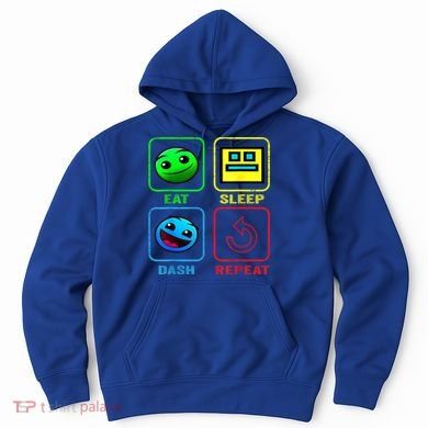 Eat Sleep Dash Repeat Video Game Geometry Video Gamer Cool Gift Hoodie