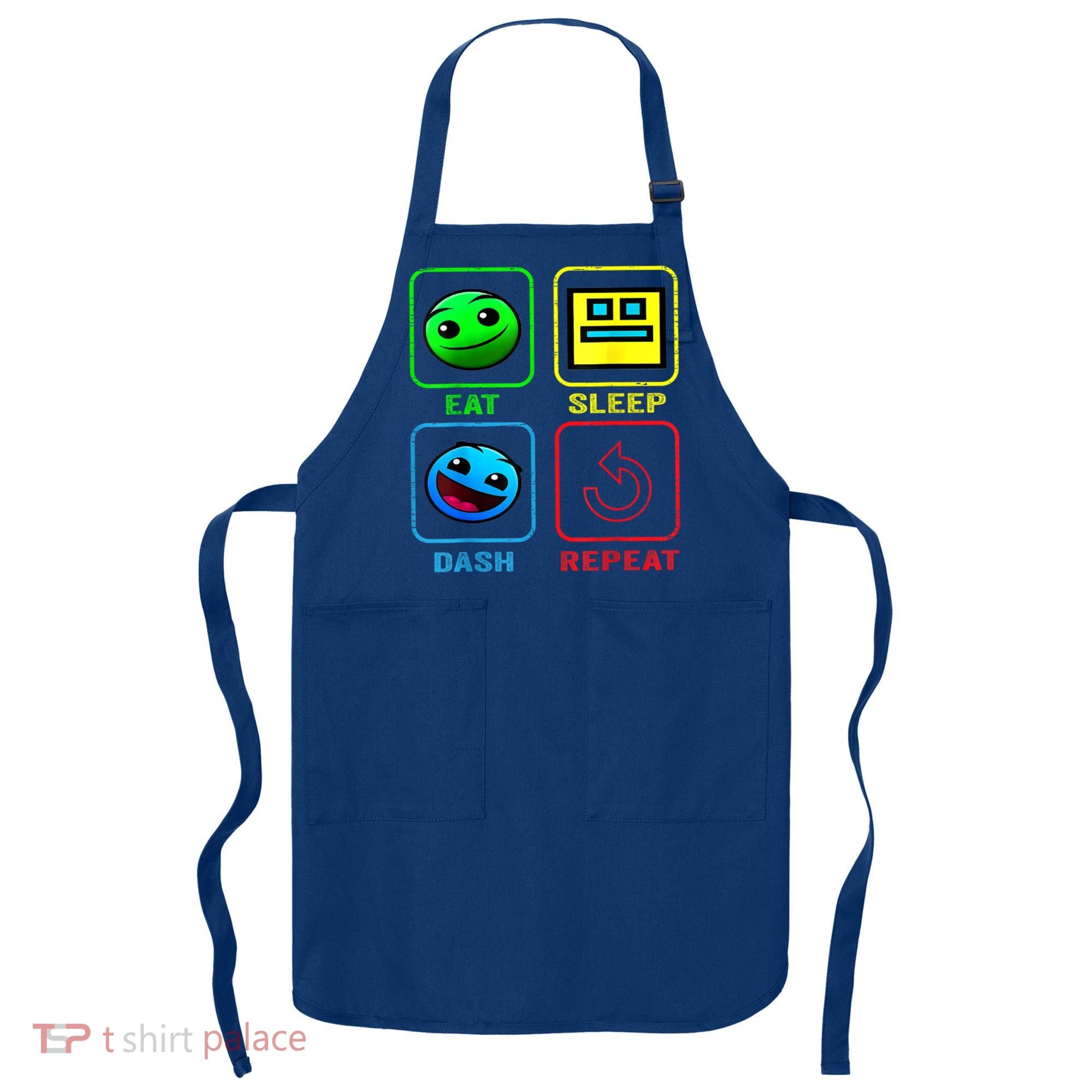 Eat Sleep Dash Repeat Video Game Geometry Video Gamer Cool Gift Apron