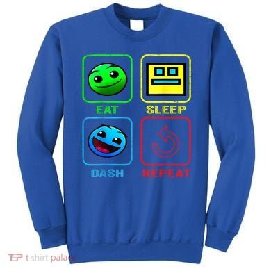 Eat Sleep Dash Repeat Video Game Geometry Video Gamer Cool Gift Sweatshirt