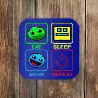 Eat Sleep Dash Repeat Video Game Geometry Video Gamer Cool Gift Coaster thumb 0