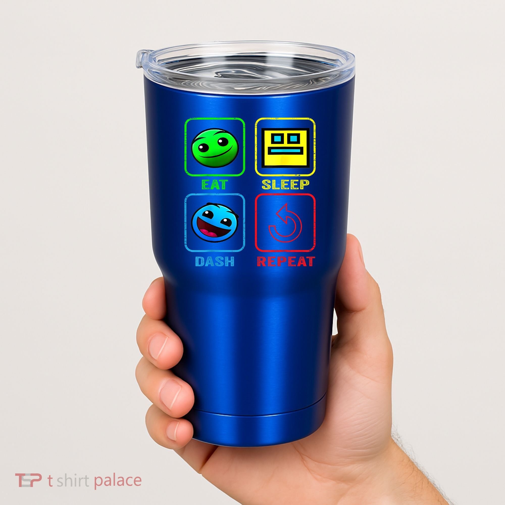 Eat Sleep Dash Repeat Video Game Geometry Video Gamer Cool Gift Tumbler
