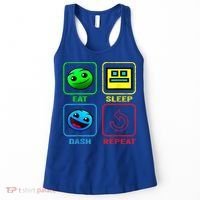 Eat Sleep Dash Repeat Video Game Geometry Video Gamer Cool Gift Women's Tank Top thumb 0