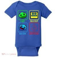 Eat Sleep Dash Repeat Video Game Geometry Video Gamer Cool Gift Baby Bodysuit thumb 0