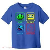 Eat Sleep Dash Repeat Video Game Geometry Video Gamer Cool Gift Toddler T-Shirt thumb 0