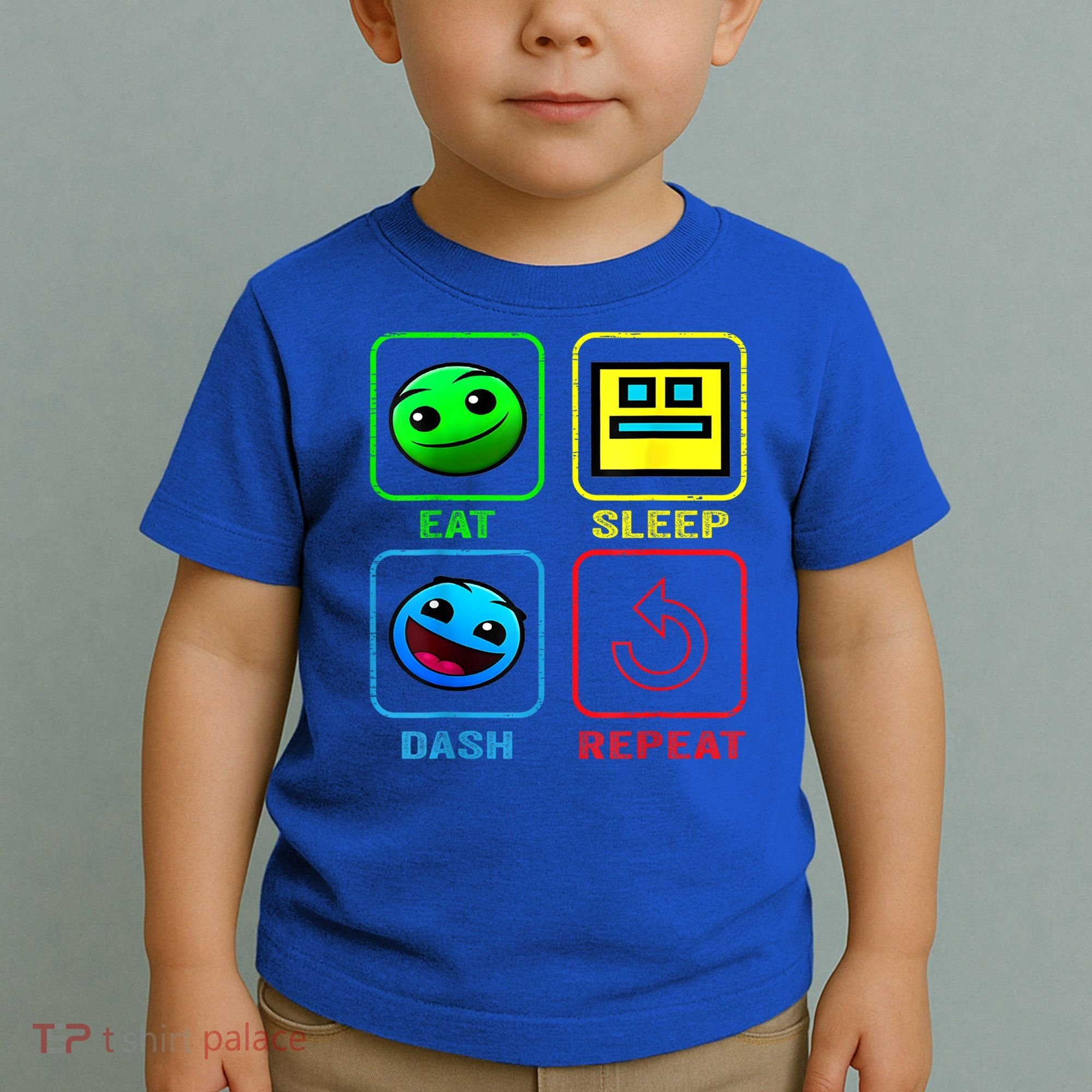 Eat Sleep Dash Repeat Video Game Geometry Video Gamer Cool Gift Toddler T-Shirt