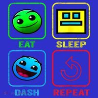 Eat Sleep Dash Repeat Video Game Geometry Video Gamer Cool Gift Women's T-Shirt thumb 6
