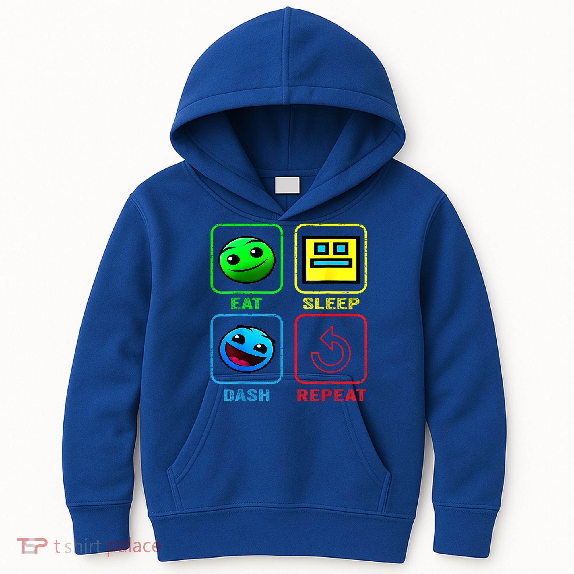 Eat Sleep Dash Repeat Video Game Geometry Video Gamer Cool Gift Kids Hoodie