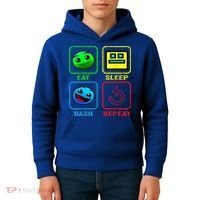 Eat Sleep Dash Repeat Video Game Geometry Video Gamer Cool Gift Kids Hoodie thumb 4