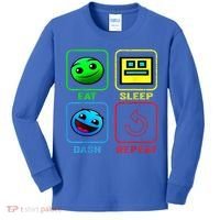 Eat Sleep Dash Repeat Video Game Geometry Video Gamer Cool Gift Kids Long Sleeve Shirt thumb 0
