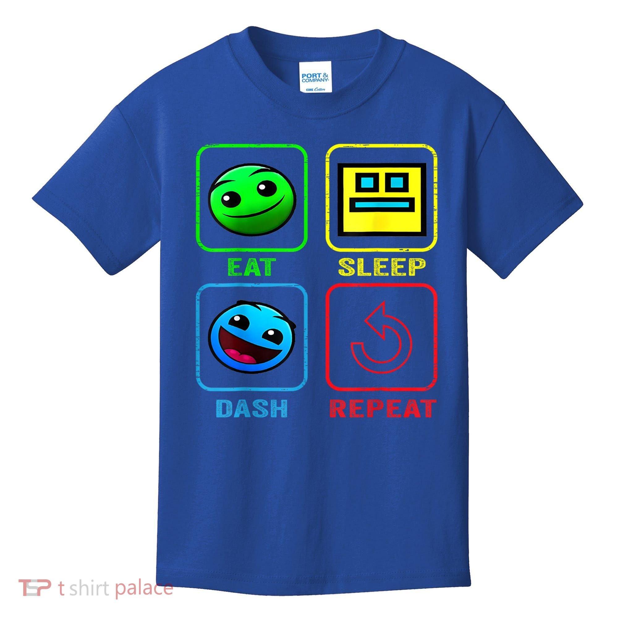 Eat Sleep Dash Repeat Video Game Geometry Video Gamer Cool Gift Kids T-Shirt