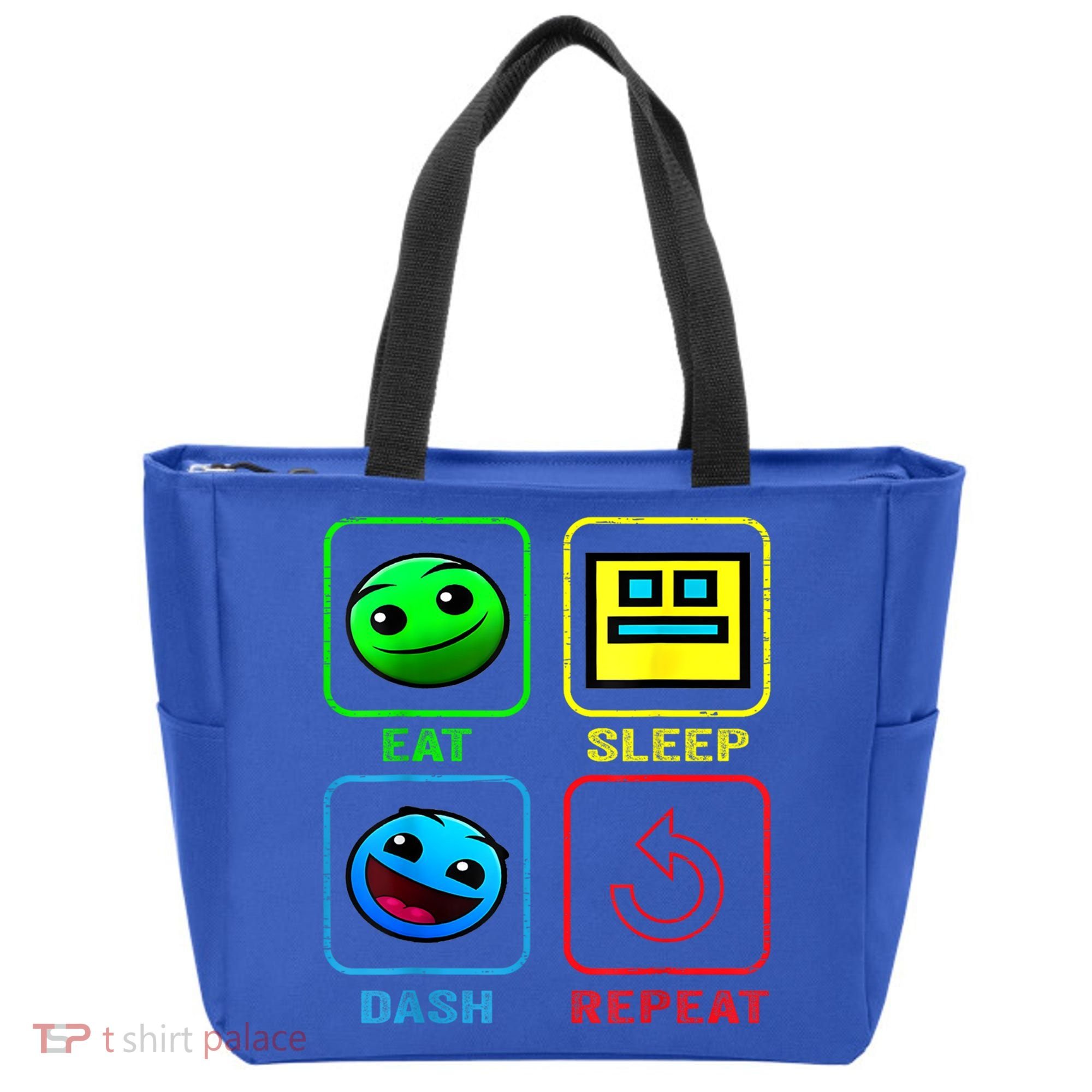 Eat Sleep Dash Repeat Video Game Geometry Video Gamer Cool Gift Tote Bag