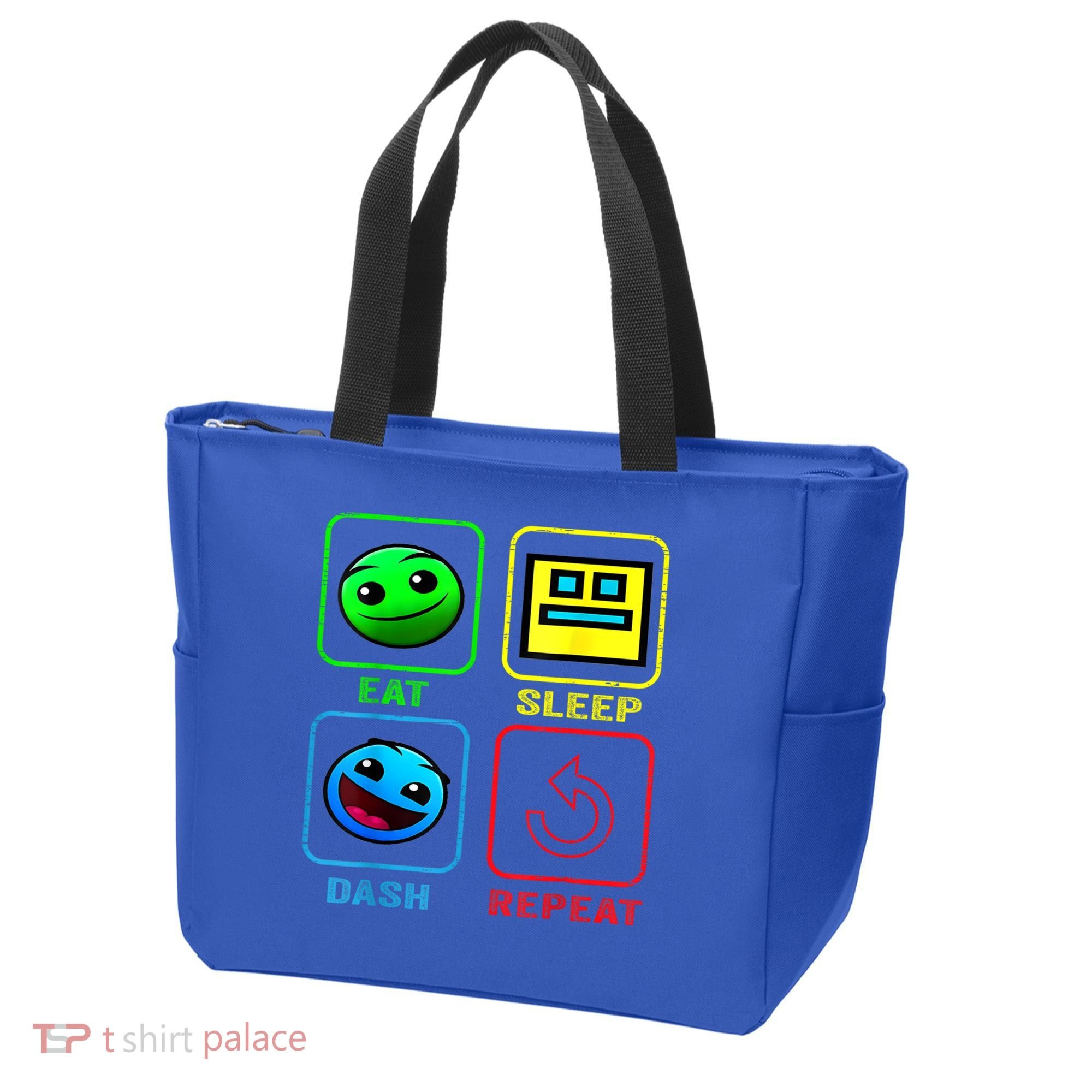 Eat Sleep Dash Repeat Video Game Geometry Video Gamer Cool Gift Tote Bag