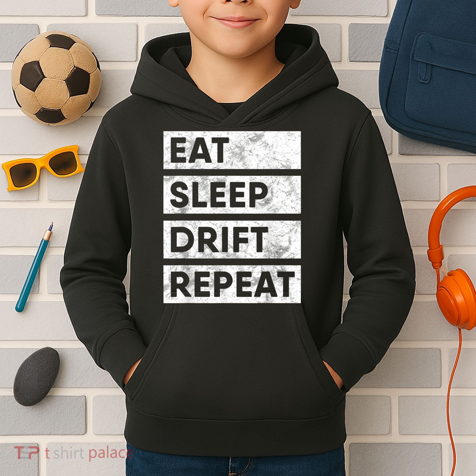 Eat Sleep Drift Repeat Car Drifting Tokyo JDM Kids Hoodie