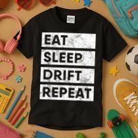 Eat Sleep Drift Repeat Car Drifting Tokyo JDM Kids T-Shirt thumb 3