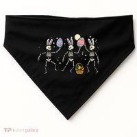 Easter Skeletons Dancing Eggs Funny Bones Women USA-Made Doggie Bandana thumb 0