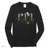 Easter Skeletons Dancing Eggs Funny Bones Women Long Sleeve Shirt thumb 0