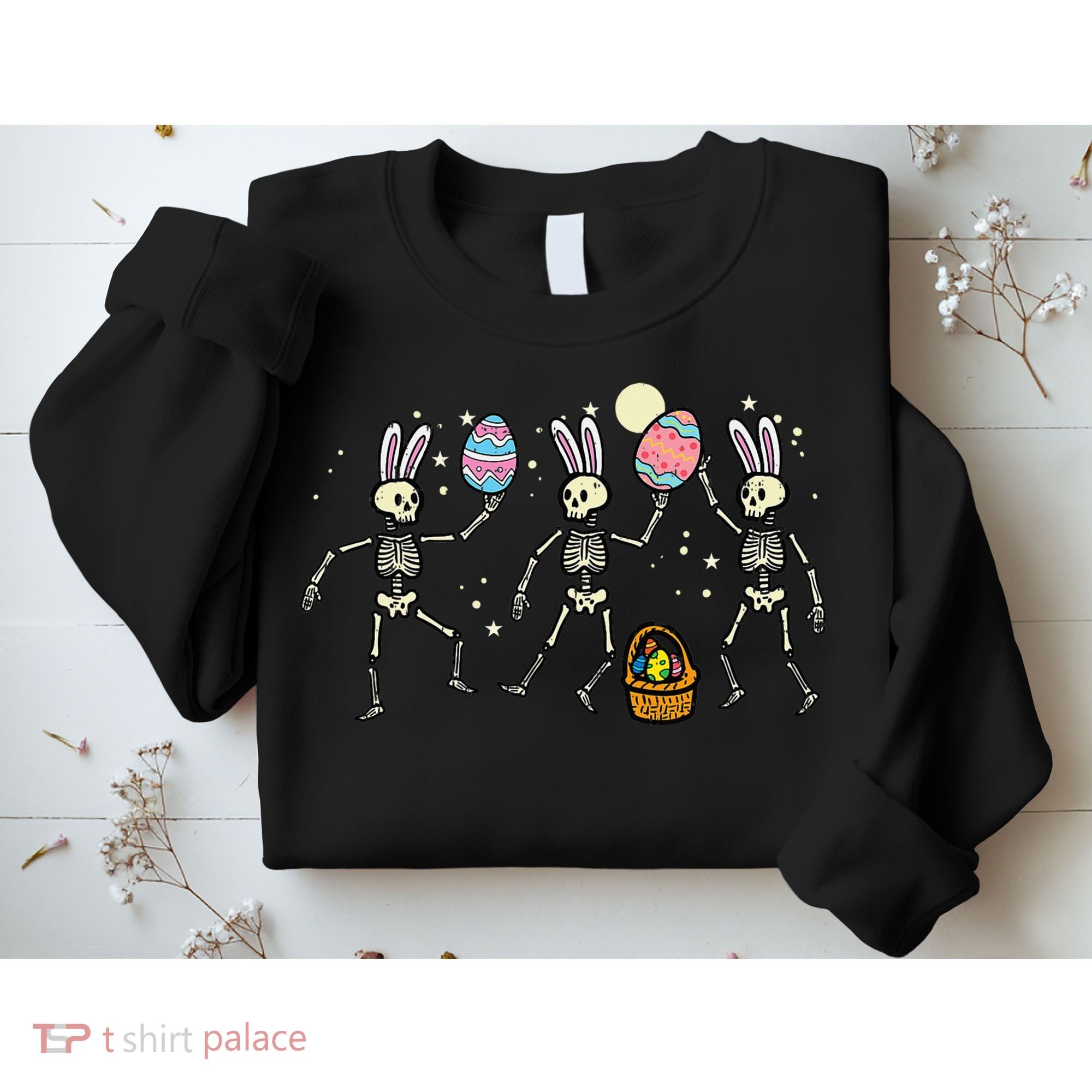 Easter Skeletons Dancing Eggs Funny Bones Women Sweatshirt