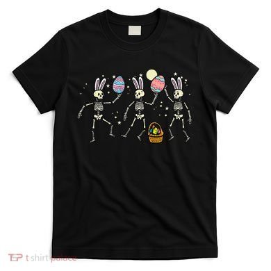 Easter Skeletons Dancing Eggs Funny Bones Women T-Shirt