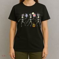 Easter Skeletons Dancing Eggs Funny Bones Women T-Shirt thumb 4