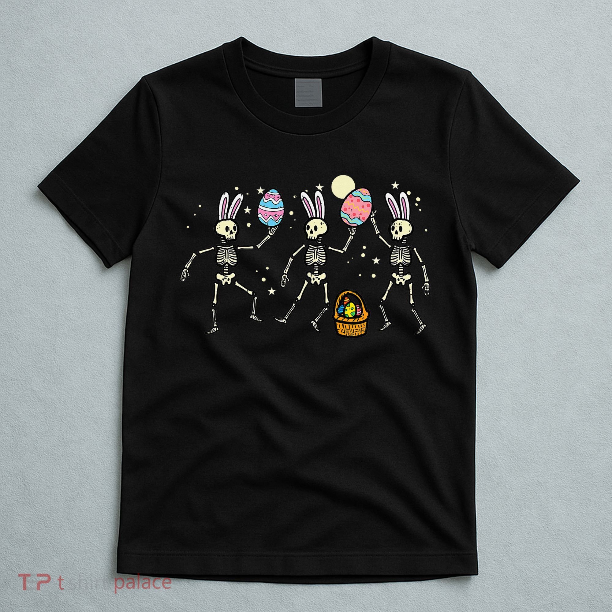 Easter Skeletons Dancing Eggs Funny Bones Women T-Shirt