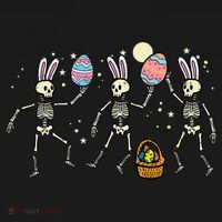Easter Skeletons Dancing Eggs Funny Bones Women Pajama Set thumb 2