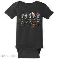 Easter Skeletons Dancing Eggs Funny Bones Women Baby Bodysuit thumb 0