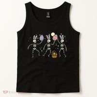 Easter Skeletons Dancing Eggs Funny Bones Women Tank Top thumb 2