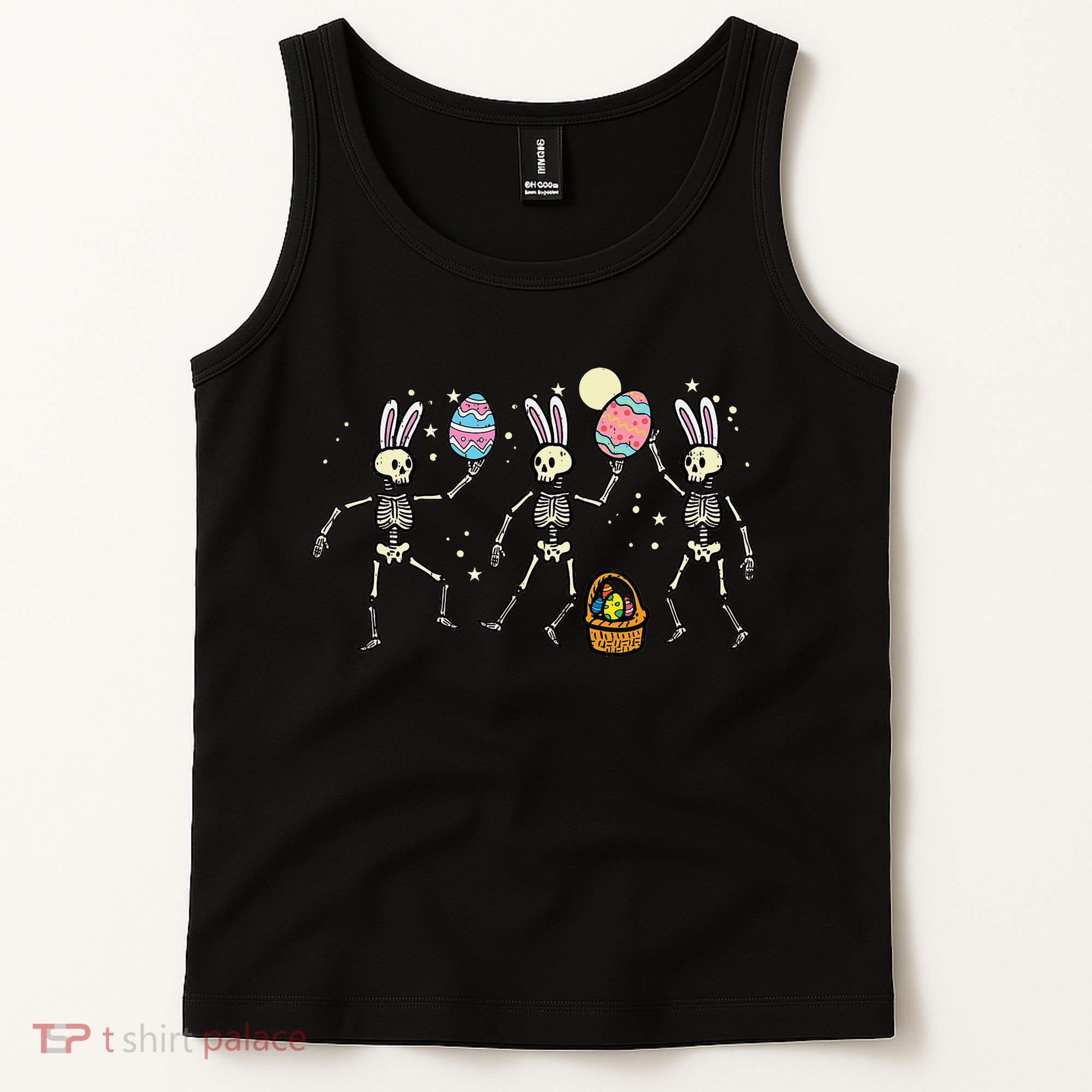 Easter Skeletons Dancing Eggs Funny Bones Women Tank Top