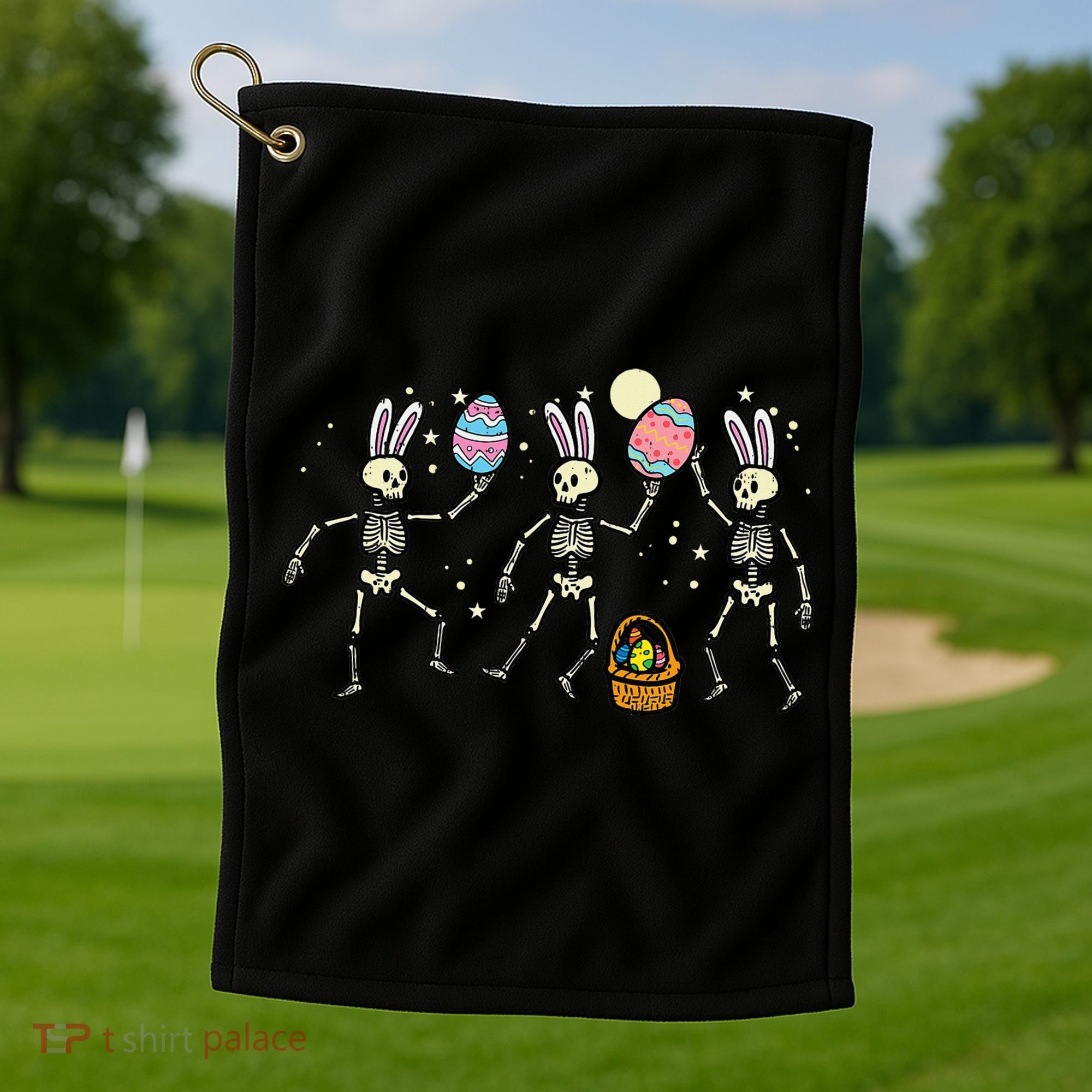 Easter Skeletons Dancing Eggs Funny Bones Women Golf Towel