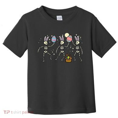 Easter Skeletons Dancing Eggs Funny Bones Women Toddler T-Shirt