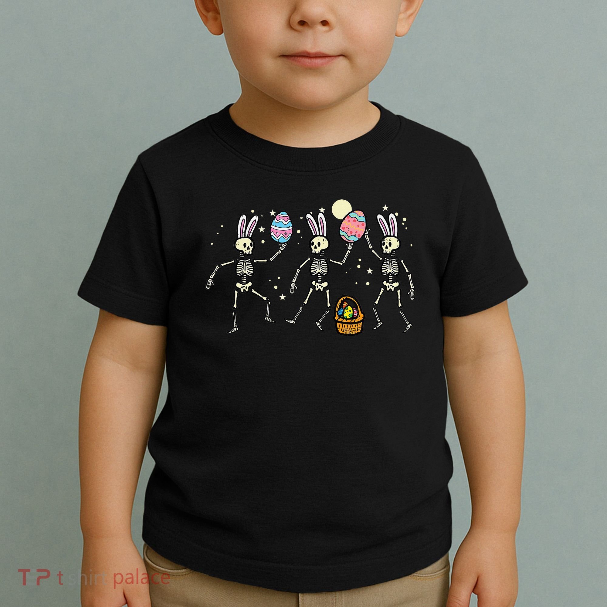 Easter Skeletons Dancing Eggs Funny Bones Women Toddler T-Shirt