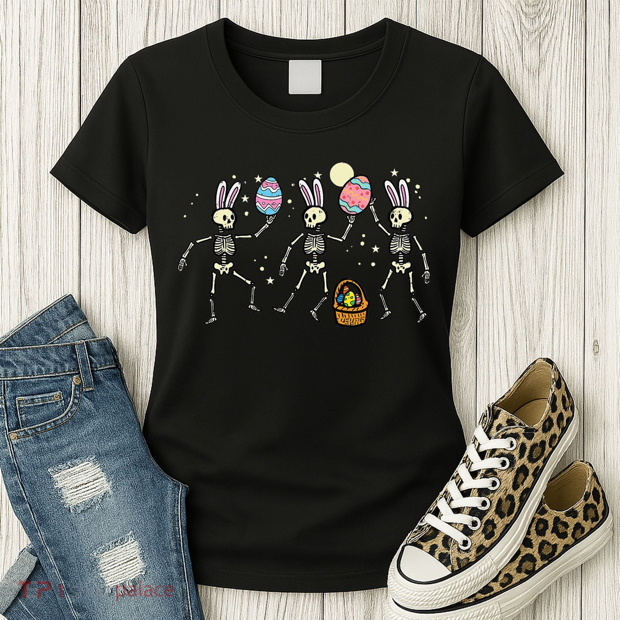 Easter Skeletons Dancing Eggs Funny Bones Women Women's T-Shirt