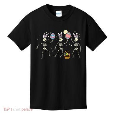 Easter Skeletons Dancing Eggs Funny Bones Women Kids T-Shirt