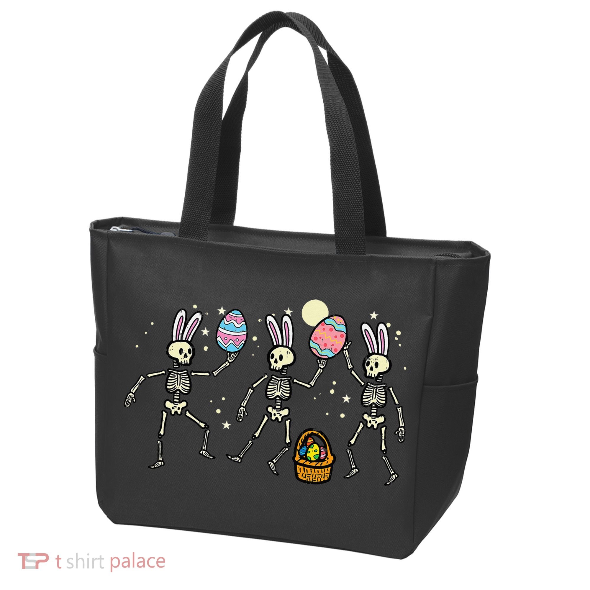 Easter Skeletons Dancing Eggs Funny Bones Women Tote Bag