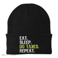 Eat Sleep Do Taxes Accountant Accounting Funny Beanie thumb 0