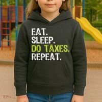 Eat Sleep Do Taxes Accountant Accounting Funny Kids Hoodie thumb 3