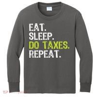 Eat Sleep Do Taxes Accountant Accounting Funny Kids Long Sleeve Shirt thumb 0