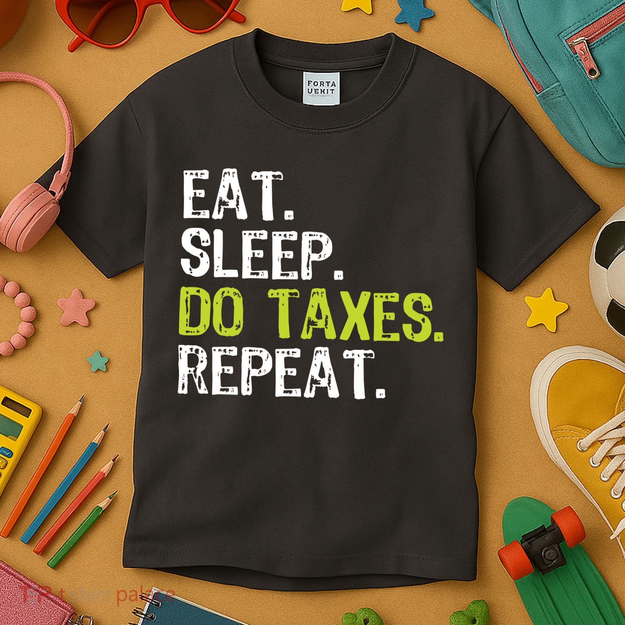 Eat Sleep Do Taxes Accountant Accounting Funny Kids T-Shirt
