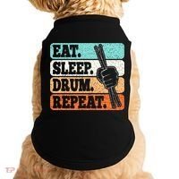 Eat Sleep Drum Repeat Funny Drummer Drumming Lover Retro Doggie Tank thumb 0