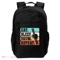 Eat Sleep Drum Repeat Funny Drummer Drumming Lover Retro Backpack thumb 0