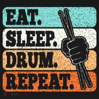Eat Sleep Drum Repeat Funny Drummer Drumming Lover Retro Pajama Set thumb 2