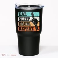 Eat Sleep Drum Repeat Funny Drummer Drumming Lover Retro Tumbler thumb 0