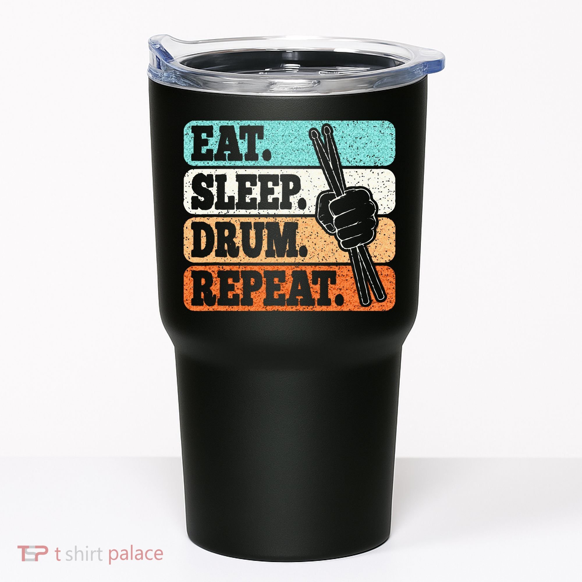 Eat Sleep Drum Repeat Funny Drummer Drumming Lover Retro Tumbler