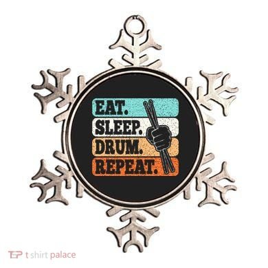 Eat Sleep Drum Repeat Funny Drummer Drumming Lover Retro Ornament