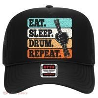 Eat Sleep Drum Repeat Funny Drummer Drumming Lover Retro Hat thumb 0