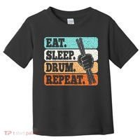 Eat Sleep Drum Repeat Funny Drummer Drumming Lover Retro Toddler T-Shirt thumb 0