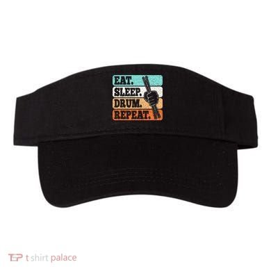 Eat Sleep Drum Repeat Funny Drummer Drumming Lover Retro Visor