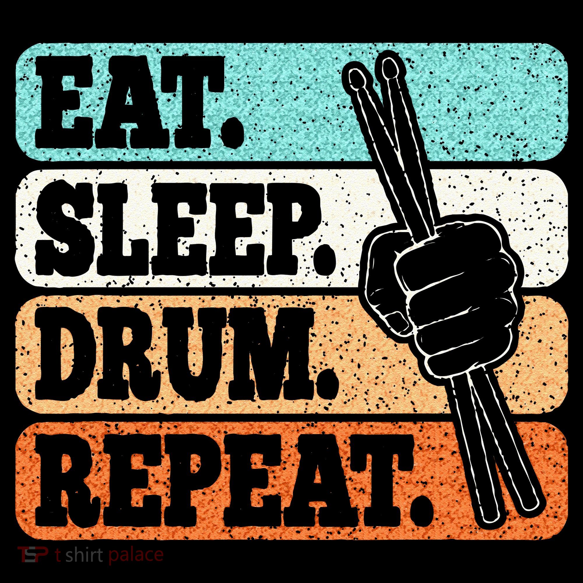 Eat Sleep Drum Repeat Funny Drummer Drumming Lover Retro Visor