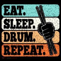 Eat Sleep Drum Repeat Funny Drummer Drumming Lover Retro Kids Hoodie thumb 5