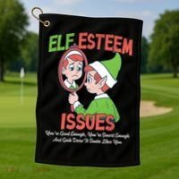 Elf Self Esteem Issues Golf Towel thumb 1